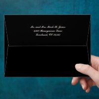 Art Deco Lily Modern Typography Wedding Envelope