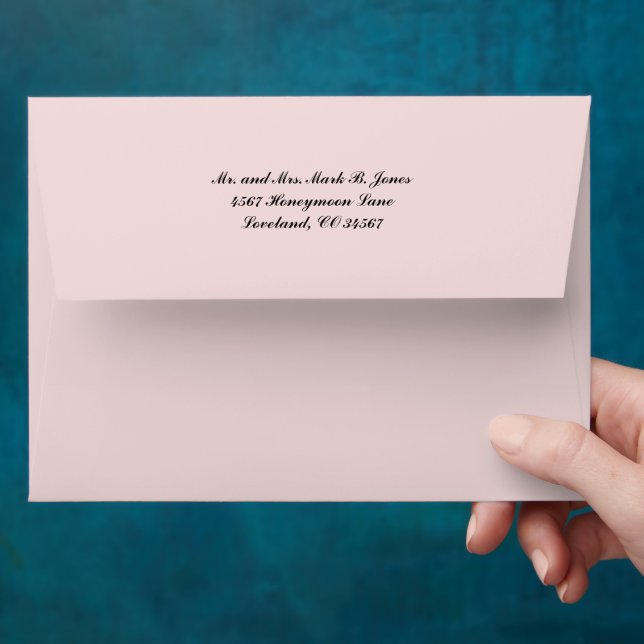 Art Deco Lily Modern Typography Wedding  Envelope (Hand)