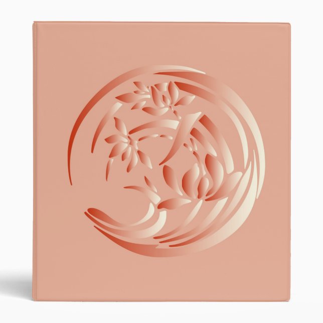 Art Deco Lily pattern - coral orange Binder (Front)