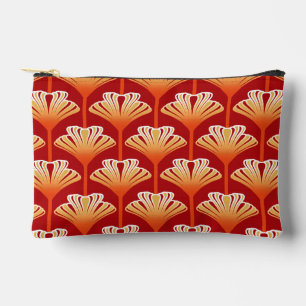Art Deco Lily, Tangerine Orange and Gold Accessory Pouch