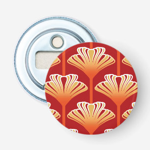 Art Deco Lily, Tangerine Orange and Gold Bottle Opener