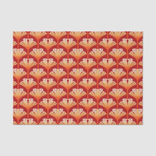 Art Deco Lily, Tangerine Orange and Gold Tissue Paper