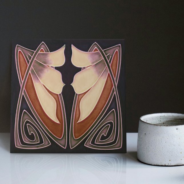 Art Deco Lily Terracotta Wall Decor Art Nouveau Tile (Creator Uploaded)