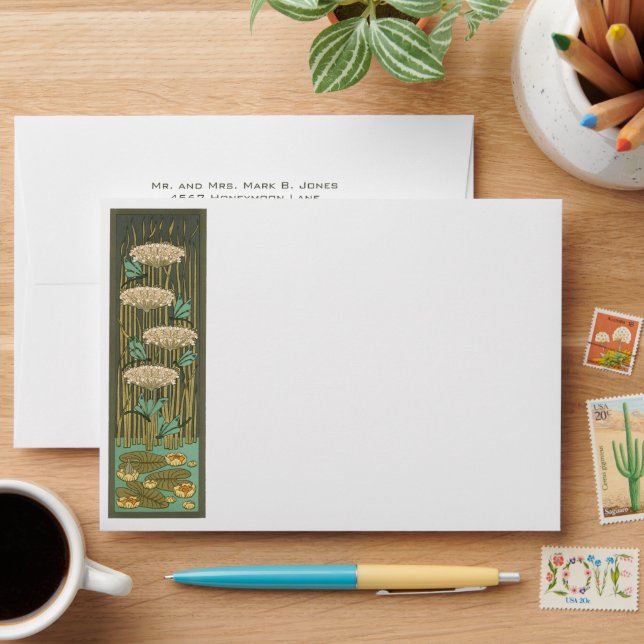 Art Deco LilyPad Dragonfly Envelopes (Desk)