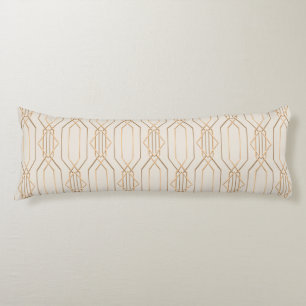Art Deco Linen & Gold   Body Pillow