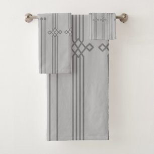Art Deco Lines Bath Towel Set