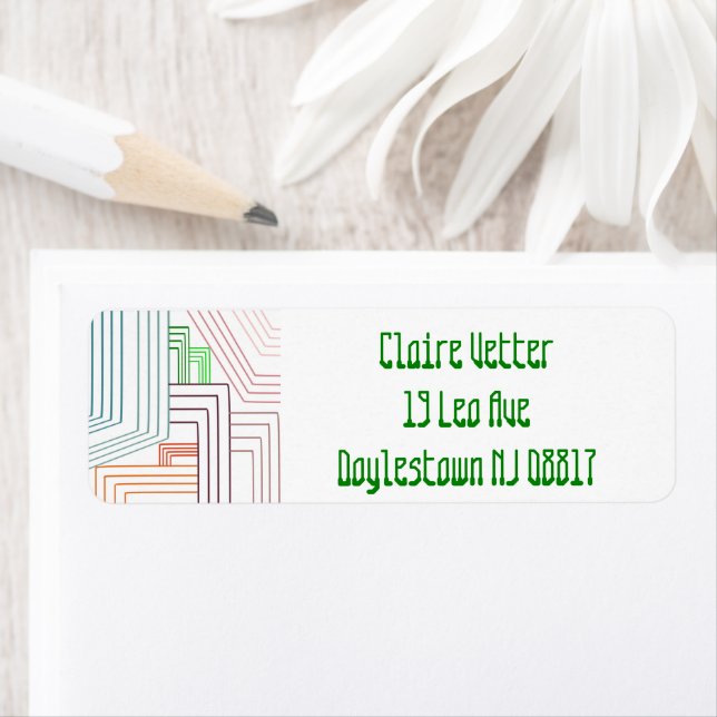 Art Deco Lines  Label (Insitu)