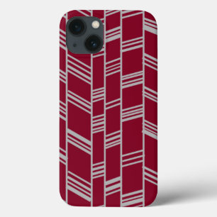 Art Deco Lines – Maroon iPhone 13 Case
