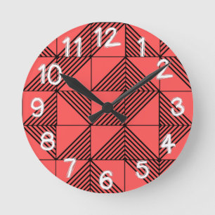 Art Deco Lines Round Clock
