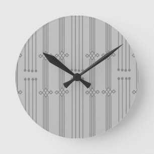 Art Deco Lines Round Clock