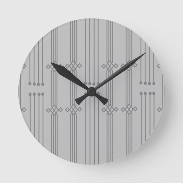 Art Deco Lines  Round Clock (Front)