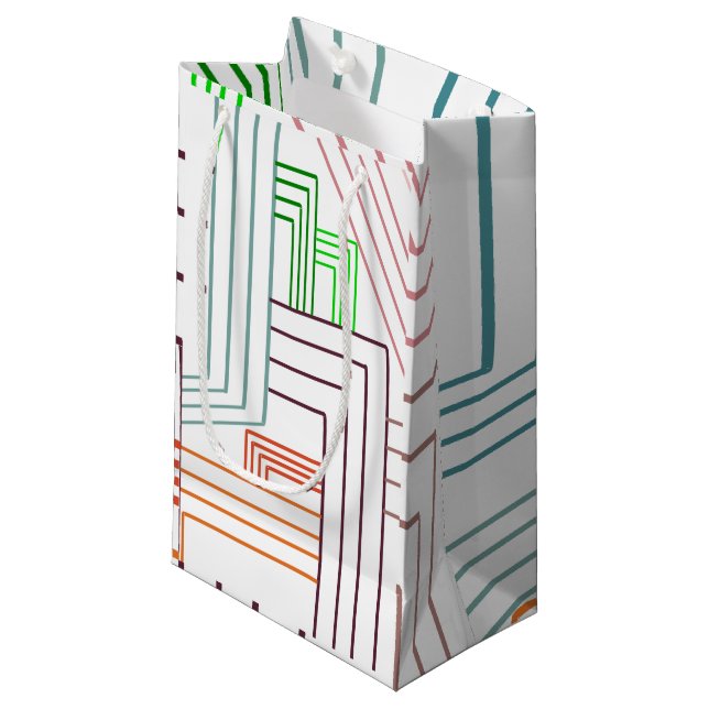 Art Deco Lines  Small Gift Bag (Front Angled)