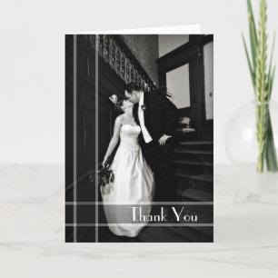 Art Deco Look Custom Wedding Photo Thank You Card