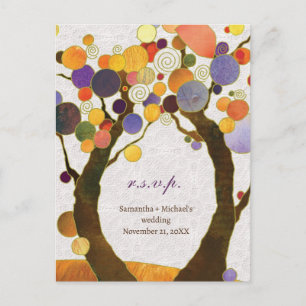 Art Déco Love Trees Mariage Menu Choix RSVP