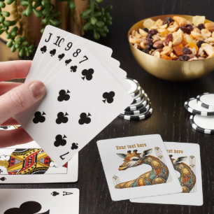 Art Deco lovers customizable giraffe Playing Cards