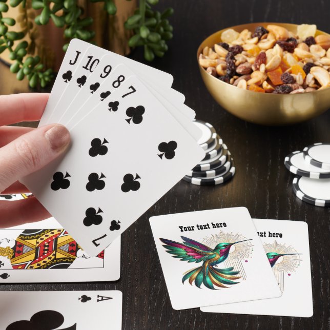 Art Deco lovers customizable Hummingbird Playing Cards (In Situ)