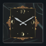 Art Deco lux Square Wall Clock<br><div class="desc">Great clock design. you will love it like others. Be free to use this design for other product you like or to customize and add your text. Follow me for more. Thank you. Have a nice day.</div>