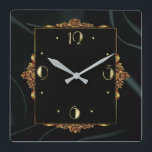 Art Deco lux Square Wall Clock<br><div class="desc">Great clock design. you will love it like others. Be free to use this design for other product you like or to customize and add your text. Follow me for more. Thank you. Have a nice day.</div>