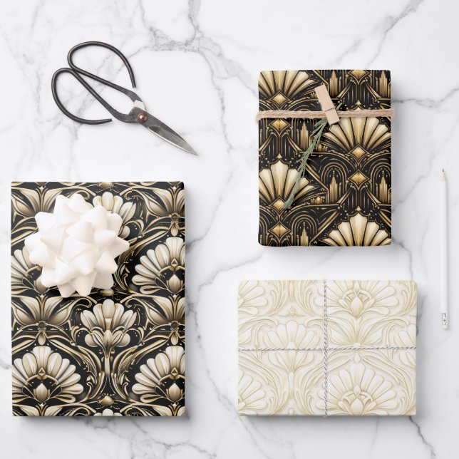Art Deco Luxe Wrapping Paper Set (Front)