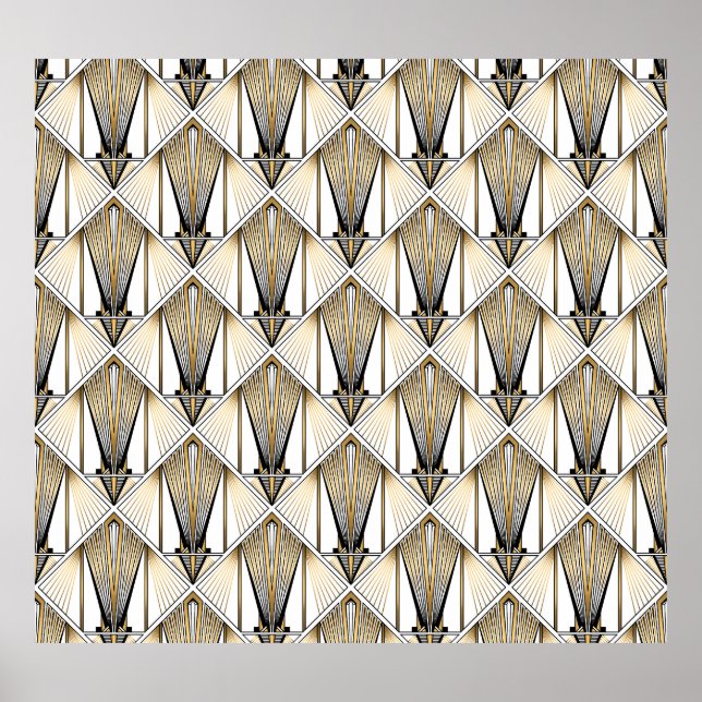 Art Deco, luxury gold motif Poster (Front)