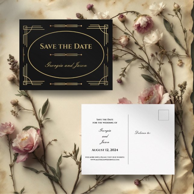 Art Deco Luxury Save the Date Card  (Creator Uploaded)