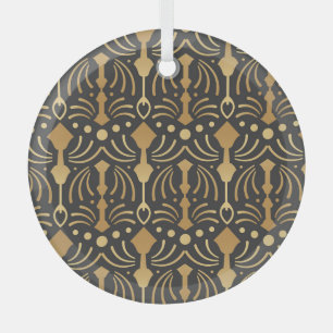 Art Deco Luxury: Vintage Japanese Elegance Glass Ornament