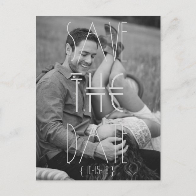 Art Deco | Madern Bohemian | Save The Date Announcement Postcard (Front)