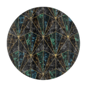 Art Deco Marble: Malachite Luxury Cutting Board