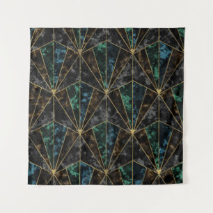 Art Deco Marble: Malachite Luxury Tapestry