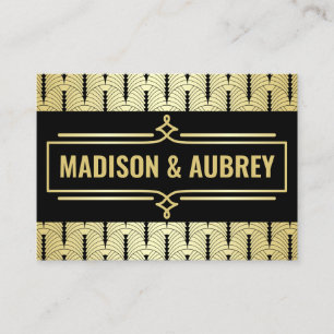 Art Déco Mariage Gold Black Gatsby Direction Carte