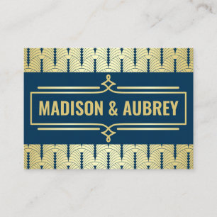 Art Déco Mariage Gold Blue Gatsby Direction Carte