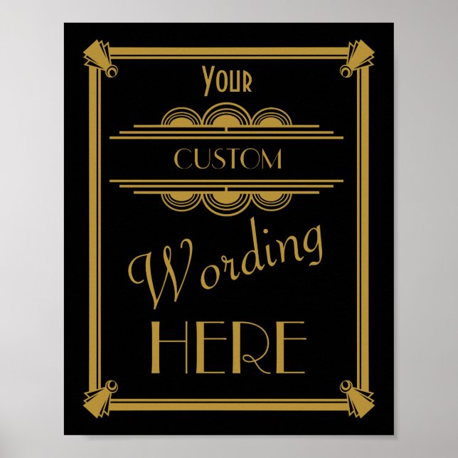 Art déco Mariage ou signe de fête faites votre pro (Devant)