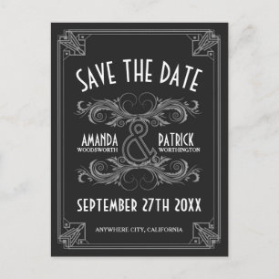 Art déco mariage vintage Enregistrer les cartes de