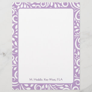 Art Deco Mauve Ornate Personalized Letterhead