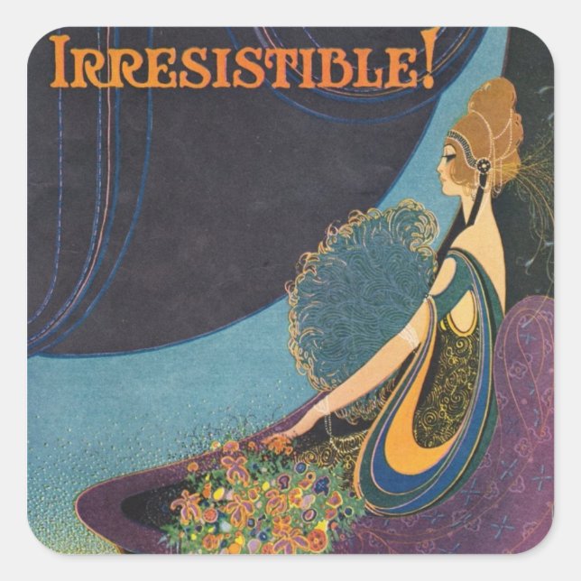 Art Deco Mavis Perfume Advertisement Square Sticker (Front)