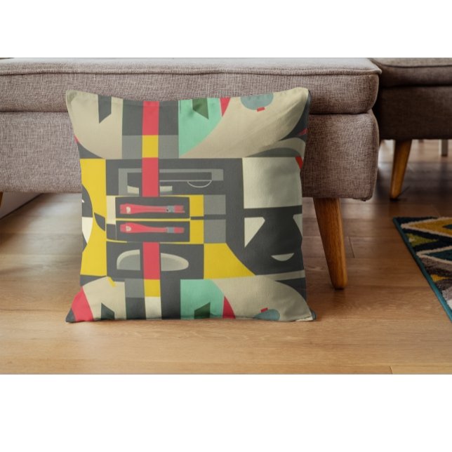Art Deco Meets Mid-Century Modern Throw Pillow (Creator Uploaded)