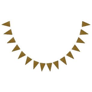 Art Deco Mermaid Scales - Black & Gold Bunting Flags