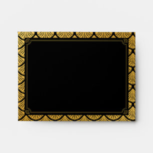 Art Deco Mermaid Scales - Black & Gold Envelope