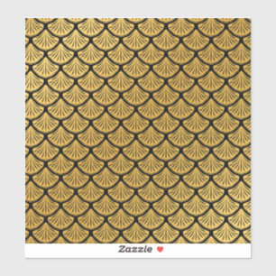 Art Deco Mermaid Scales Custom-Cut Vinyl Stickers