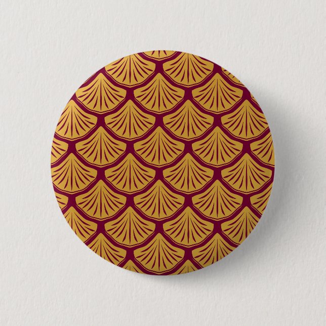 Art Deco Mermaid Scales - Magenta 2 Inch Round Button (Front)