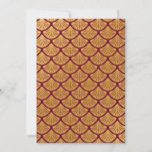 Art Deco Mermaid Scales - Magenta Holiday Card