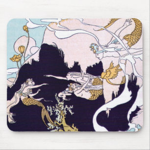 Art Deco Mermaids Mouse Pad
