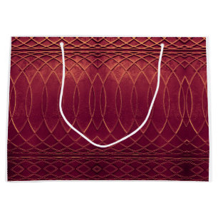 Art Deco Metallic Burgandy  Large Gift Bag