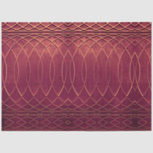 Art Deco Metallic Burgandy Wine Decoupage  Tissue Paper