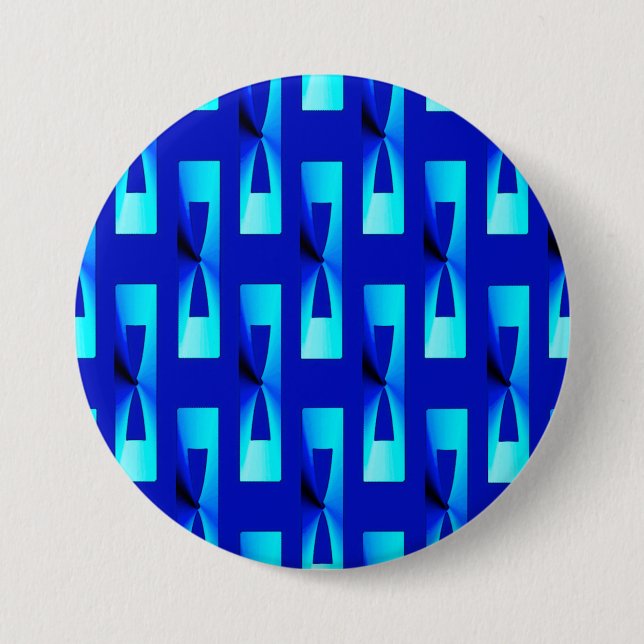 Art Deco Metallic Geometric - Cobalt Blue 3 Inch Round Button (Front)