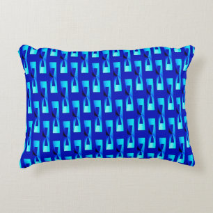 Art Deco Metallic Geometric - Cobalt Blue Accent Pillow
