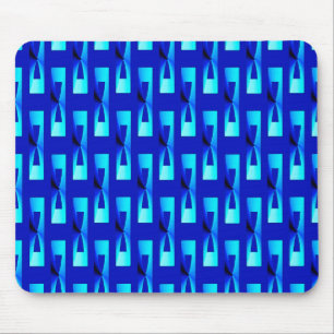 Art Deco Metallic Geometric - Cobalt Blue Mouse Pad