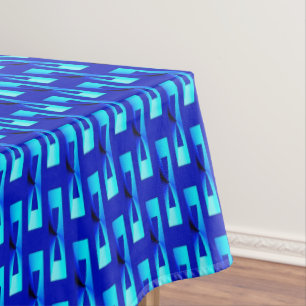Art Deco Metallic Geometric - Cobalt Blue Tablecloth