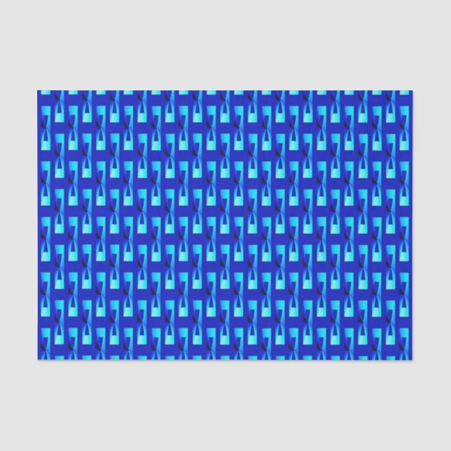 Art Deco Metallic Geometric - Cobalt Blue Tissue Paper (Front)