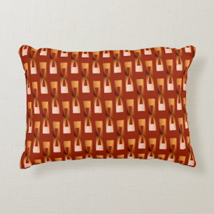 Art Deco Metallic Geometric - Copper and Rust Accent Pillow